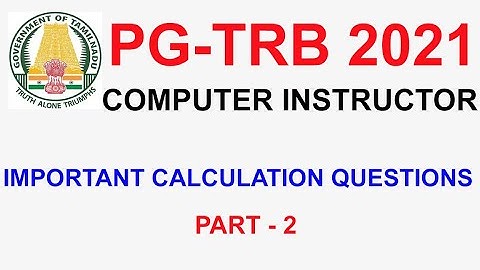 PG TRB COMPUTER INSTRUCTOR IMPORTANT CALCULATION QUESTION PART 2 | VIBRANT ONLINE ACADEMY