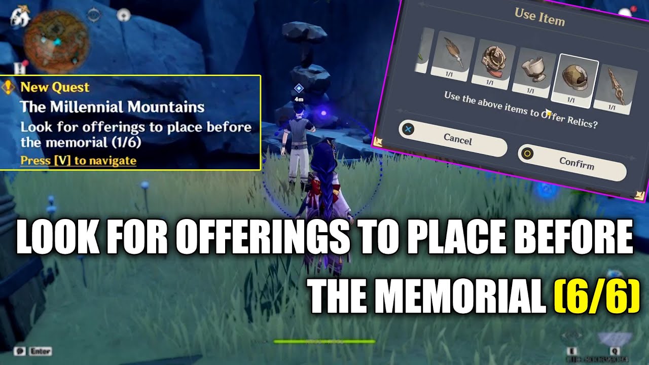 Look for offering to place before the memorial (6/6) The Millenial Mountains Genshin Impact Look for offering to place before the memorial (6/6) The Millenial Mountains Genshin Impact