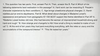 1. This question has two parts. First, answer Part A. Then, answer the B. Part A Which of me fallowi