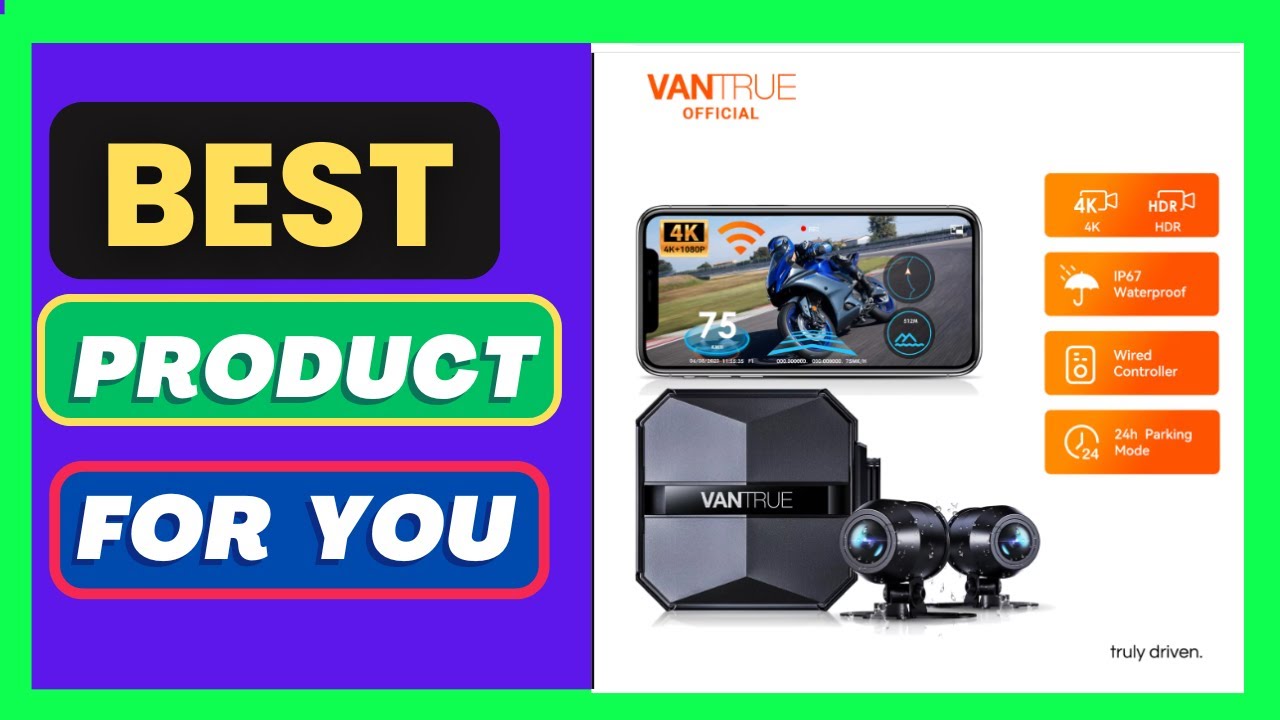 Vantrue F1 Motorcycle 4K Front and Rear Dash Cam GPS Full Body