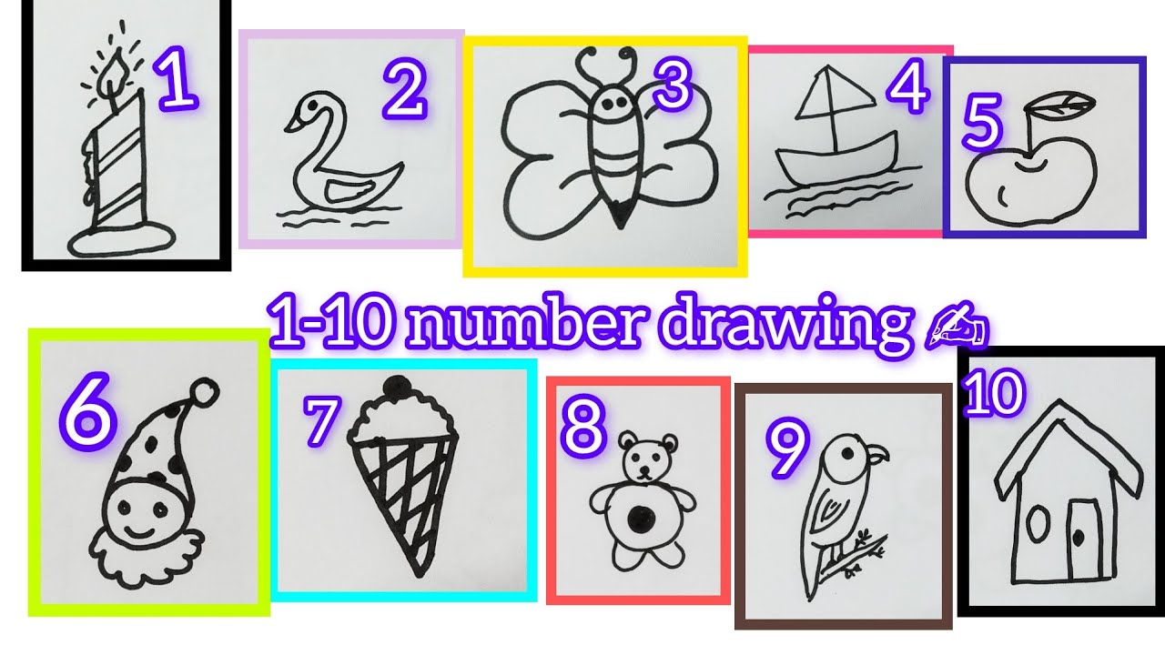 how to draw pictures using numbers 1to10#dailyvlog#art#paintingdraw# ...
