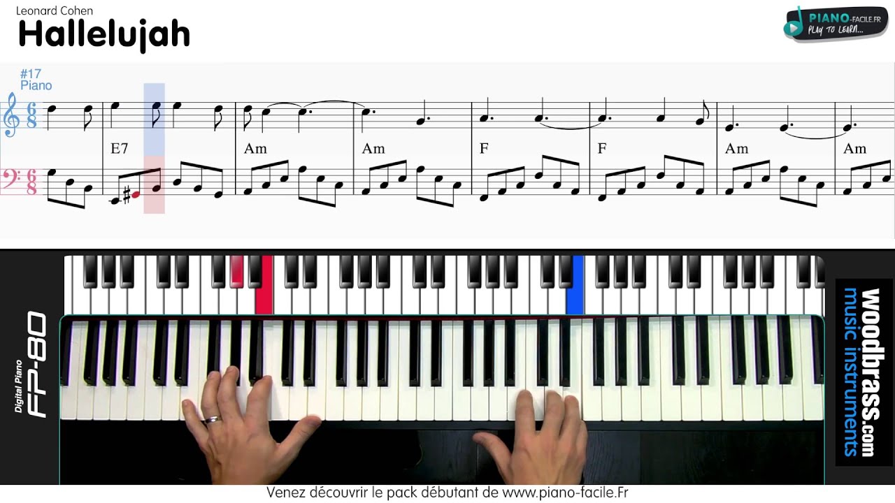 Hallelujah Leonard Cohen Jeff Buckley Tuto Cover Piano Youtube