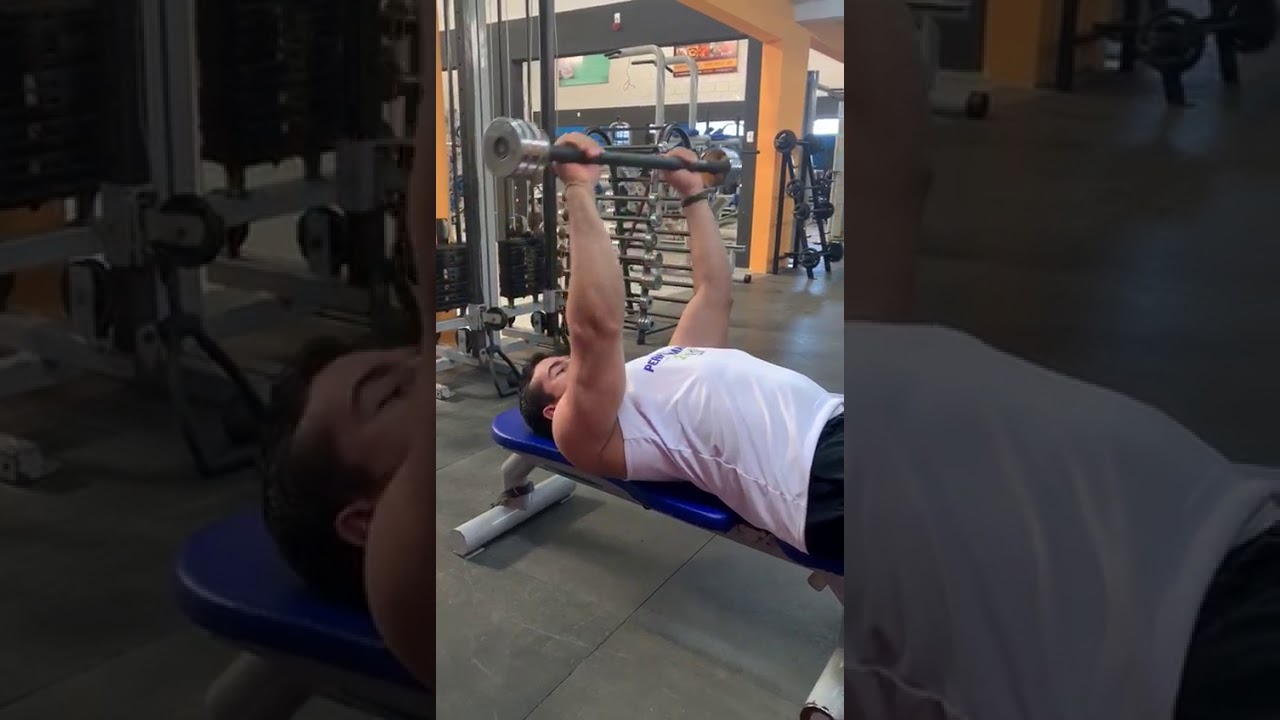 Tríceps Testa Com Barra Pegada Pronada YouTube