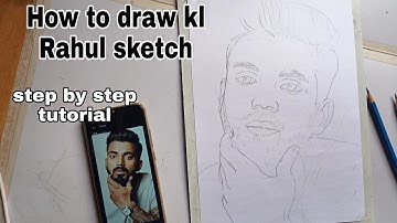 How to Draw KL Rahul outline drawing || Step by step tutorial | @SouravjoshiArts