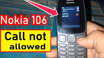 Nokia 106 (TA1114) Call not allowed | Disable Fixed Dialing Option | How To Setting Disable FDN 106