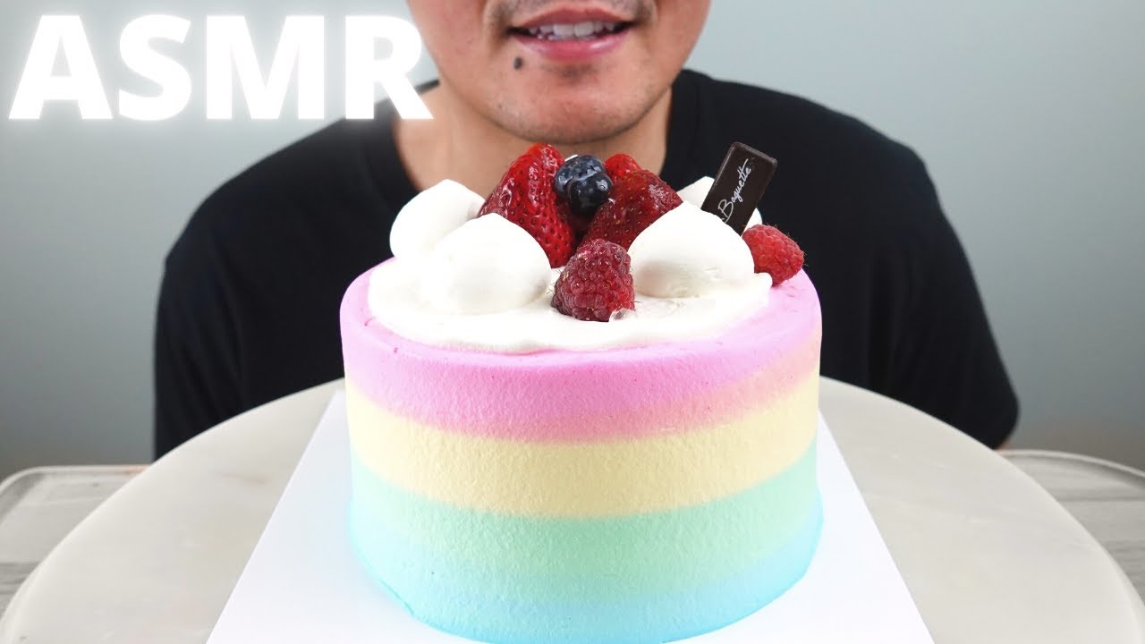 Asmr Paris Baguette Rainbow Cake The Hangry Mole Youtube
