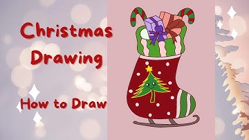 How To Draw Christmas Stockings | Easy christmas drawing🎄for kids and adults