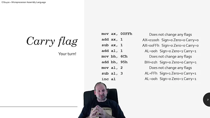 x86 Assembly Language - Status Flags, Data-Related Operators, Array Addressing, Jumps, and Loops