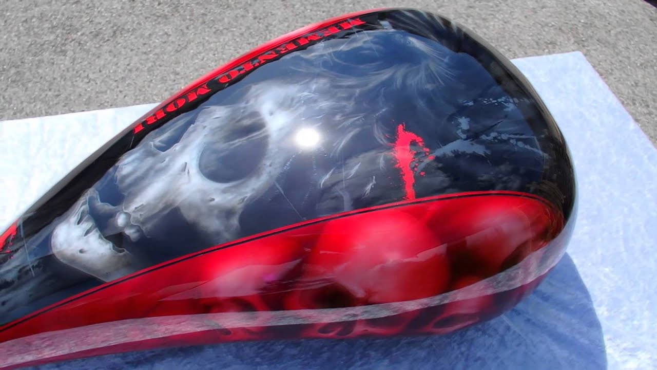  Harley  Davidson  Airbrush  Tank Momento Mori YouTube