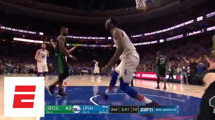 Ben Simmons assists Joel Embiid on massive dunk over Aron Baynes | ESPN