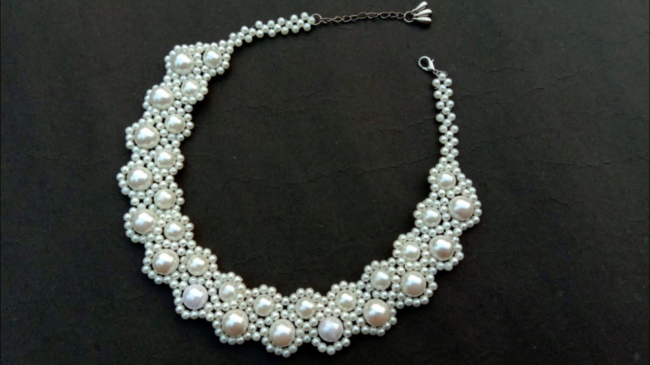 How To Make Necklace// Designer Pearl Necklace// Useful & Easy - YouTube