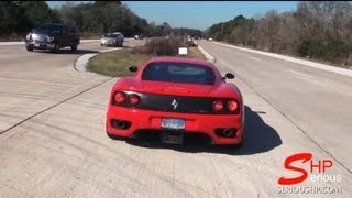 Turbocharged ferrari 360 modena on the road by serious hp serioushp
horsepower performance high parts supercharger turbocharger system and
custom...