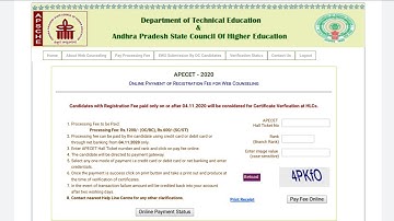How to pay AP ECET 2020 counselling processing fee online procedure || Ap ecet 2020 latest updates |