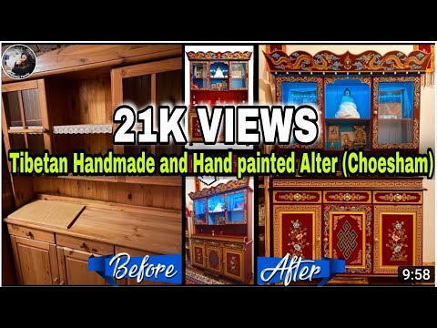 TIBETAN WOODWORKING/  PAINTING ALTAR( CHOESHOM) Phendey family/ Tibetan vlogger