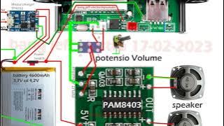 RANGKAIAN MP3 BLUETOOTH DENGAN BATTERY 3,7V (Tahan Berjam-jam Full Music)