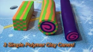 How to Make Polymer Clay Canes: Jelly Roll, Wrapped Jelly Roll, Checkered Square! Easiest Cane Ever Jellyroll Tutorial Polymer Clay Claymaa