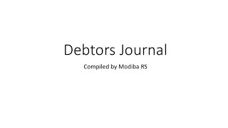 Debtors Journal