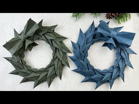 Christmas Wreath DIY｜ 聖誕摺紙花環製作 - 聖誕節裝飾折紙（Christmas decorations 2022 ）