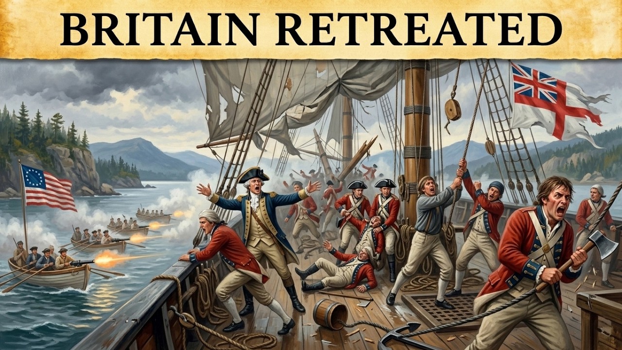 On October 11, 1776, a British fleet of 25 warships and 400 transport vessels sailed south down Lake Champlain, carrying nearly 10,000 soldiers and sailors. At the front, HMS Inflexible mounted...
