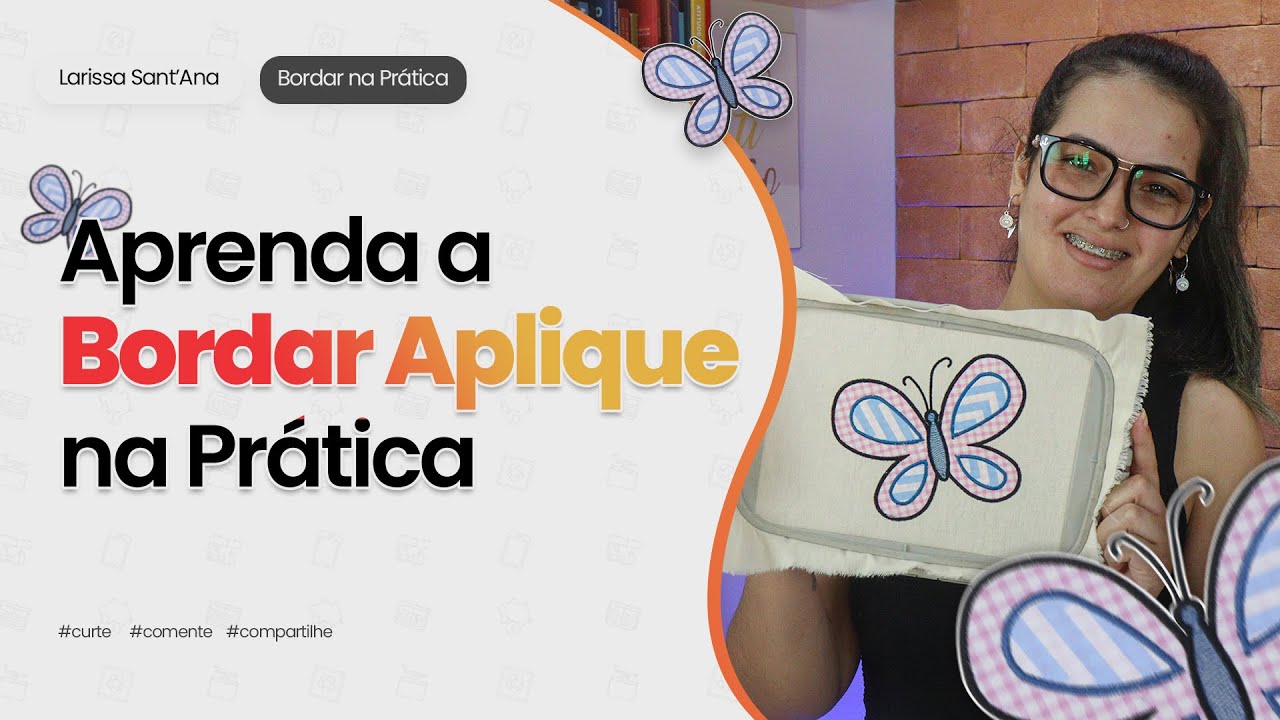 Como Bordar Aplique na Bordadeira || Free Hand Bordados com Larissa Sant'Ana