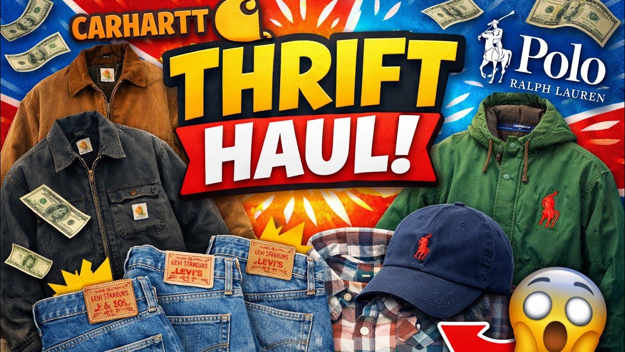 Покупка одежды Carhartt, Polo Ralph Lauren и винтажных джинсов Levi's — покупки в секонд-хенде.