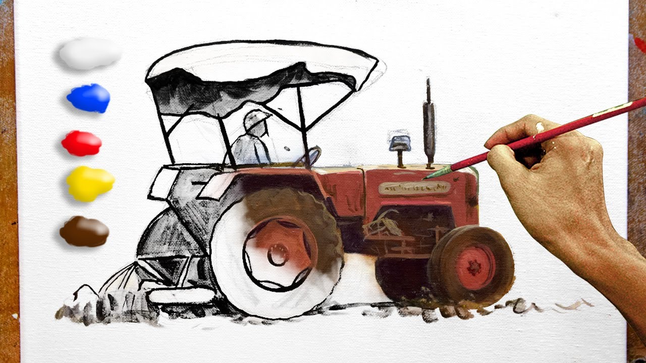 How to Paint Realistic Tractor in Acrylics / Timelapse / JMLisondra