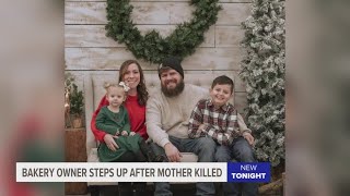 Bakery owner steps up to help family after mother killed in crash