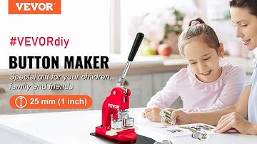 VEVOR Button Maker Machine - 1" 25 MM 500 Free Parts Press Kit
