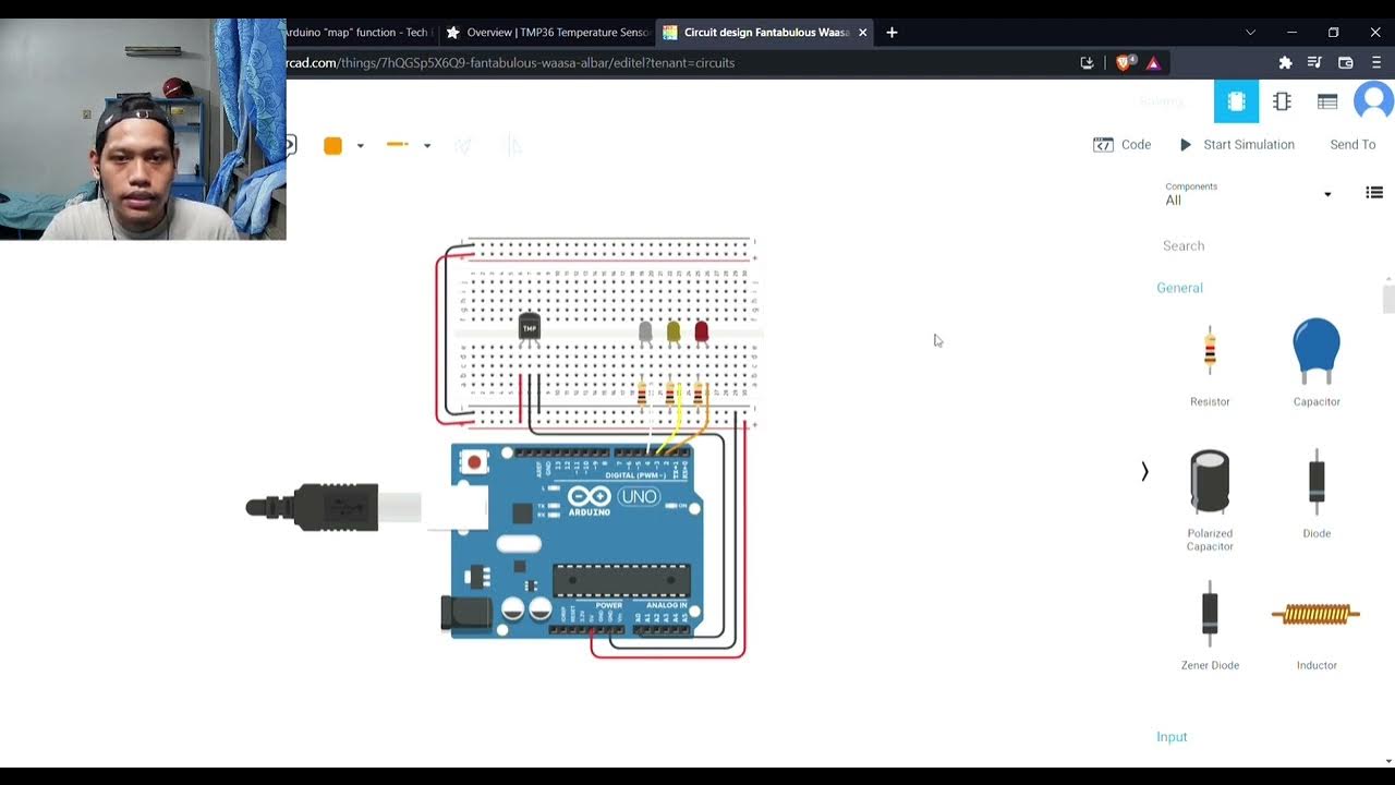 TMP Temperature Sensor with Arduino in TinkerCad (Bahasa Melayu) - YouTube