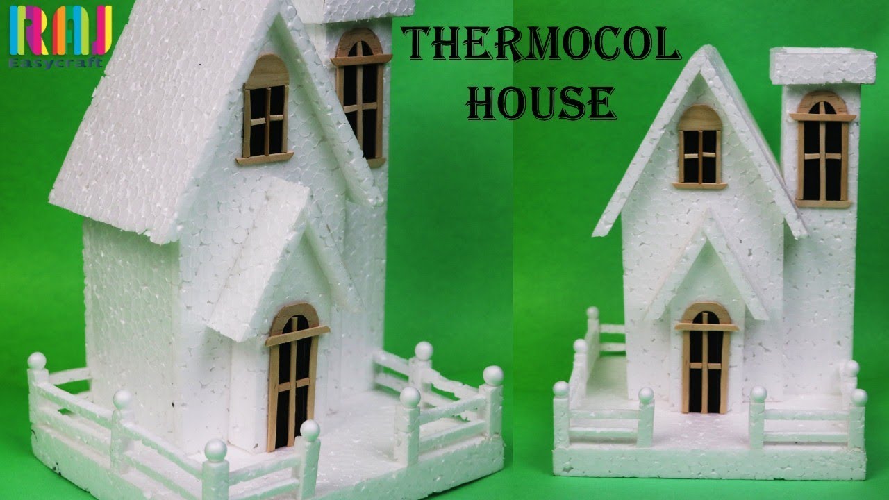 DIY thermocol house raj easy craft house how to make Thermocol
