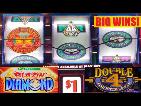 Blazin Diamond was HOT! 9 Line Double Diamond Deluxe + Triple Butterfly + Double 4 Times Pay slots!