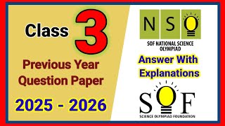 SOF Science Olympiad Class 3 Full Paper Solution | Previous Year 2025 Questions Easy Explained