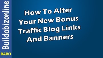 Buildabizonline - Basic Blog Alterations for Links, Widgets, Banners and Responder forms.