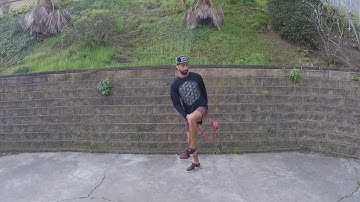 Wheel Plane One Legged Saddle Leg Weave Forwards for Rope Dart