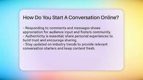 How Do You Start A Conversation Online? - Everyday-Networking