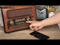 Best parent gift prunus j199 retro radio portable am fm sw vintage radios with bluetooth speaker