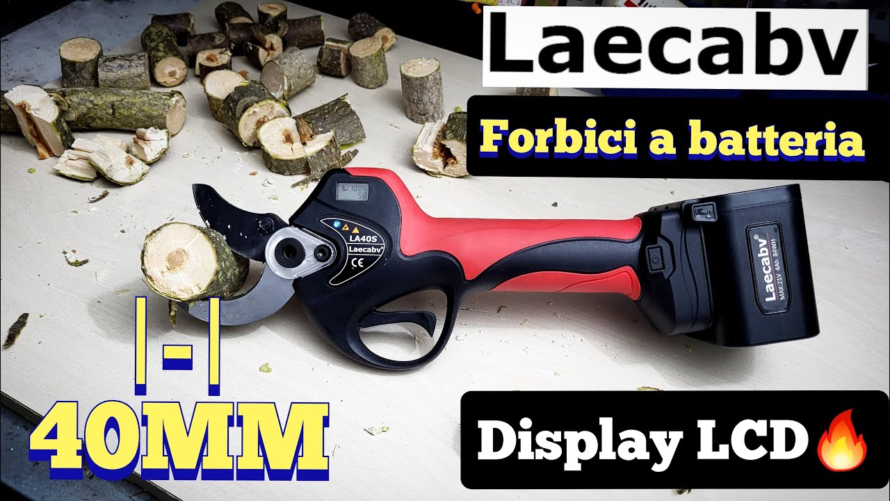 FORBICI BATTERIA DA POTATURA 40MM LAECABV LA40S + ASTA TELECOSPICA LA-E03