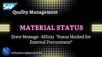 SAP S/4HANA QM | Error Message : ME053 "Status blocked for External Procurement"