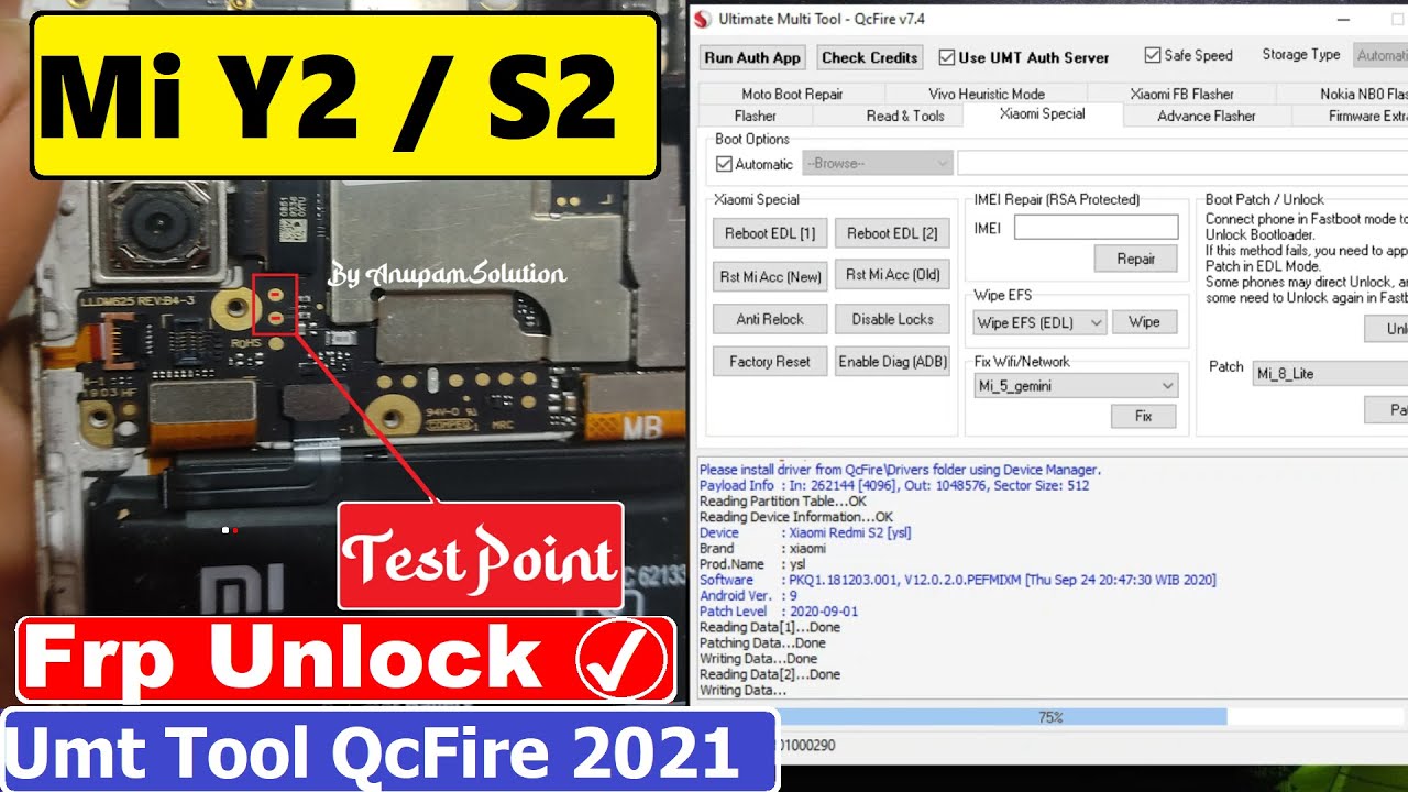 Redmi S2 / Y2 Frp Unlock UMT Pro 2021 | Xiaomi Redmi S2/Y2 Google