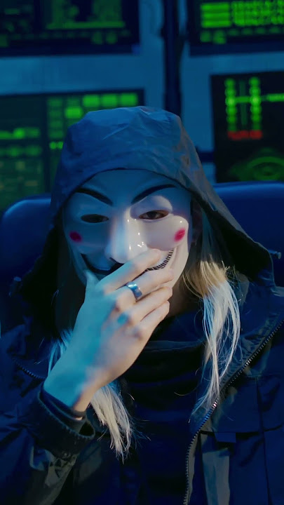 | Hacker masked man| sitting in front of computer screens | 4k video | No copy right video #hacker
