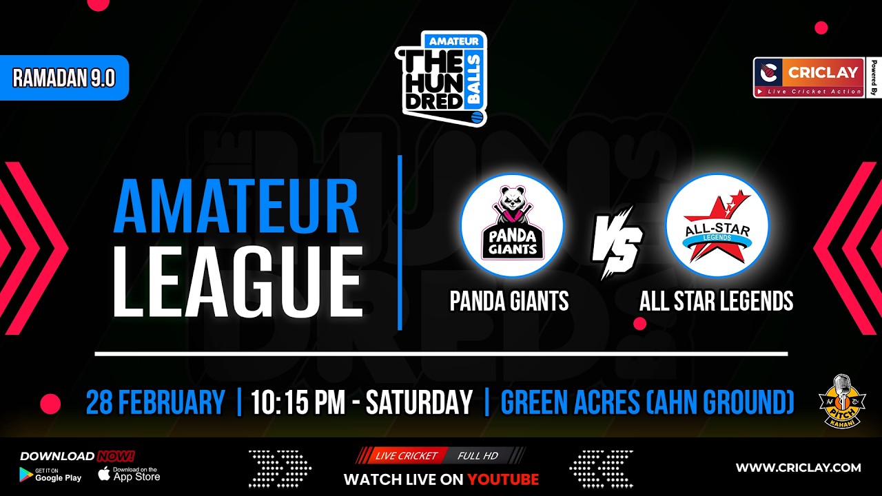 All Star Legends vs Panda Giants | Amateur Ramadan - 9.0 | Criclay