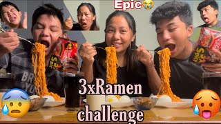 We cried😭/Ramen 3x Challenge 🥵/Epic spicy 🌶/Entertainment #adeep