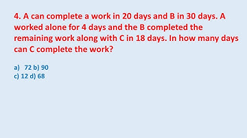 4. A can complete a work in 20 days and B in 30 days. A worked alone for 4 days and || edu214