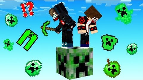 ماين كرافت : عشت على بلوكة حظ الكريبر والحظ اسطوري !!؟ 😱🔥