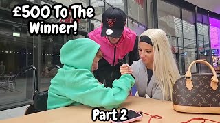 Ed Matthews Puts A £500 Bet On Elsa Rae To Win An Arm Wrestle With Timmy | Part 2