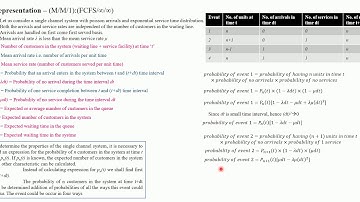 Waiting line theory (Model -I) Derivation of probability of n customers in the system at t