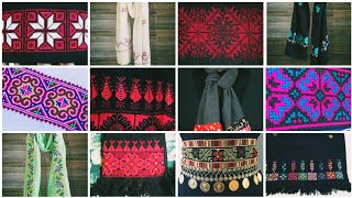 مدلهای زیبای چادر و نمونه‌های واضح کمربند گراف دوزی افغانی/ جدید / Afghani graph embroidered scarfs