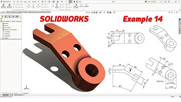 SolidWorks Tutorial – Intermediate Example 14 | Part & Drawing Practice