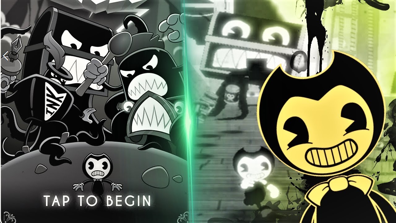 bendy in nightmare run in ibispaint 🖤🖤🖤🖤🖤