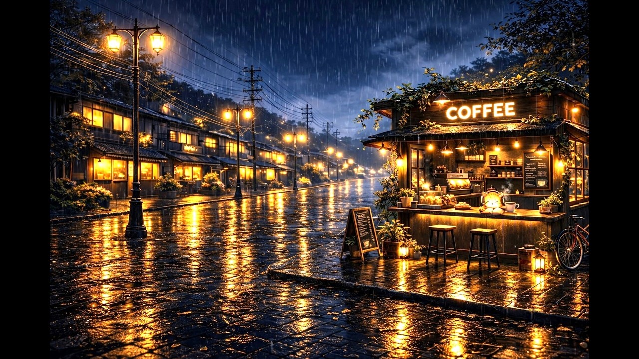 Cozy Windowsill Cat 🐱 | Lofi Beats | Rain Coffee Shop | to reduce anxiety and accompany with you